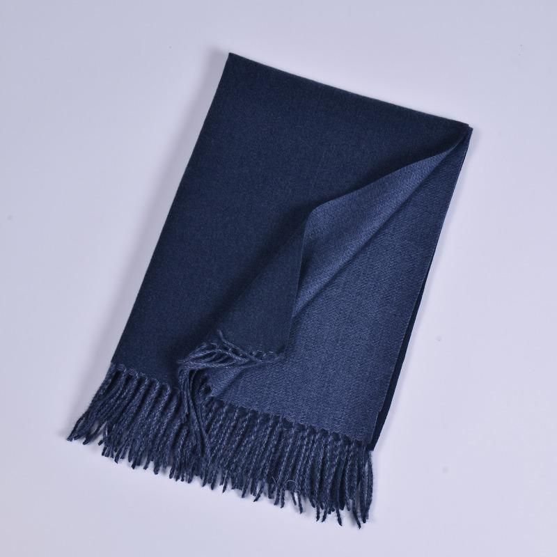 Autumn and Winter New Imitation Cashmere Double-sided Monochrome Warm Scarf Scarf Men's and Women's Fashion Warm Fringe