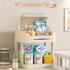 Baby Bottle Storage Box & Tableware Set: Bowls, Chopsticks, Food Supplement Toolbox, Dustproof Drain Storage Cabinet