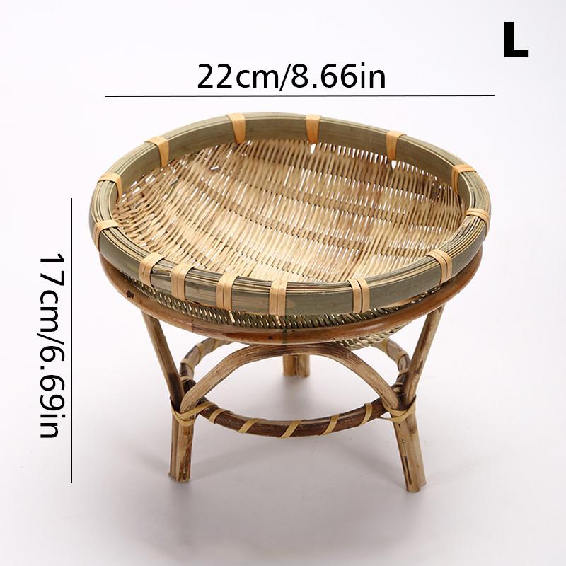 

1 комплект бамбуковых плетеных корзин деревенский органайзер для прилавка корзина для домашней кухни 16/19/22/см L