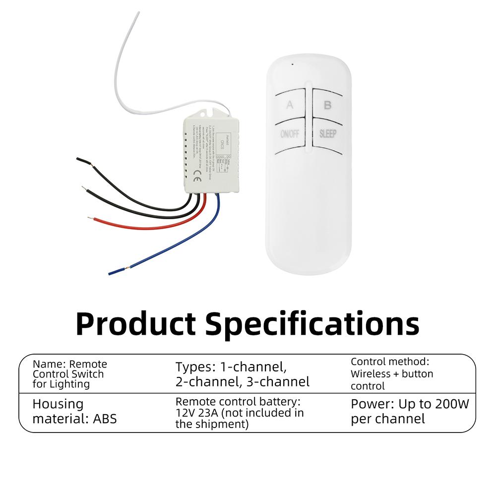 220V 1/2/3 Channel Wireless Remote Control Switch Digital Remote Control Switch for Lamp Light Controller Supplies