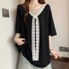 Navava Women Lace PoinT Loose FiT ShorT Sleeve T shirT nT2713