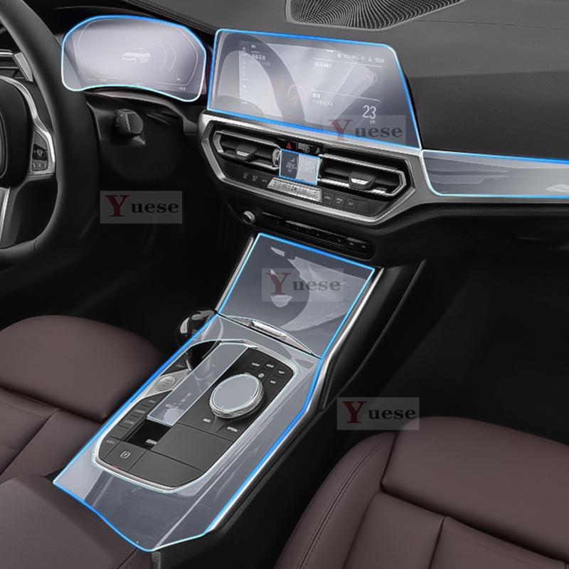 For BMW 3 Series 325 320 330 Car Interior Stickers Center Console Touch Screen Dashboard TPU Transparent Film