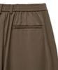 WEST GRAND BOULEVARD Wide Half-Banding Double-Pleat Slacks Brown