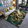 Elegant Octopus with Golden Accents Carpet Yoga Living Room Room Decor Children's Crawling Mat Doormat Area Rug Games Mat
