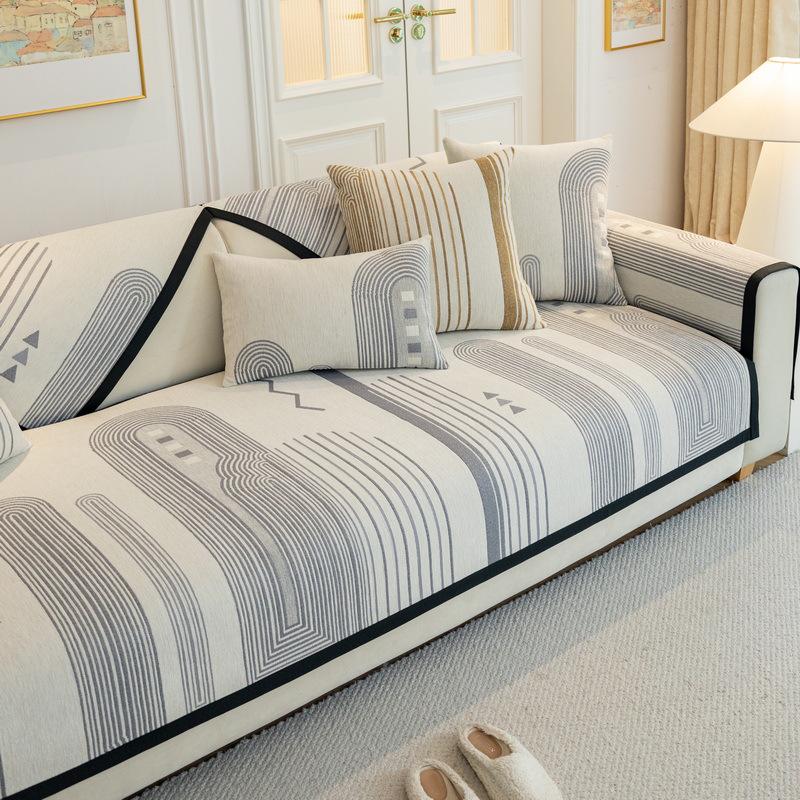 

Французский шенилловый нескользящий чехол на диван, универсальное тканевое полотенце для кожи на все сезоны, летняя коллекция 2024, подушка для сиденья 90*210 cm