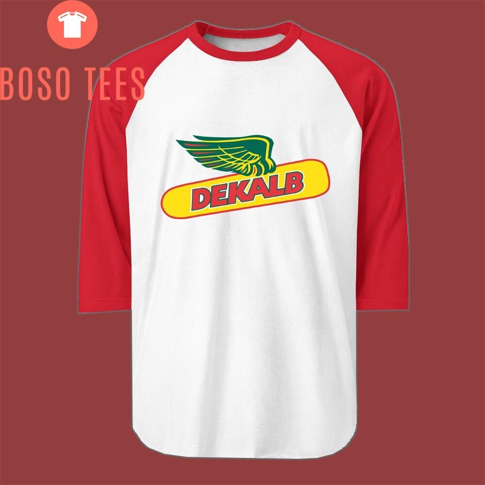 Dekalb Corn Seed Mens Raglan Red Size S to 2XL S