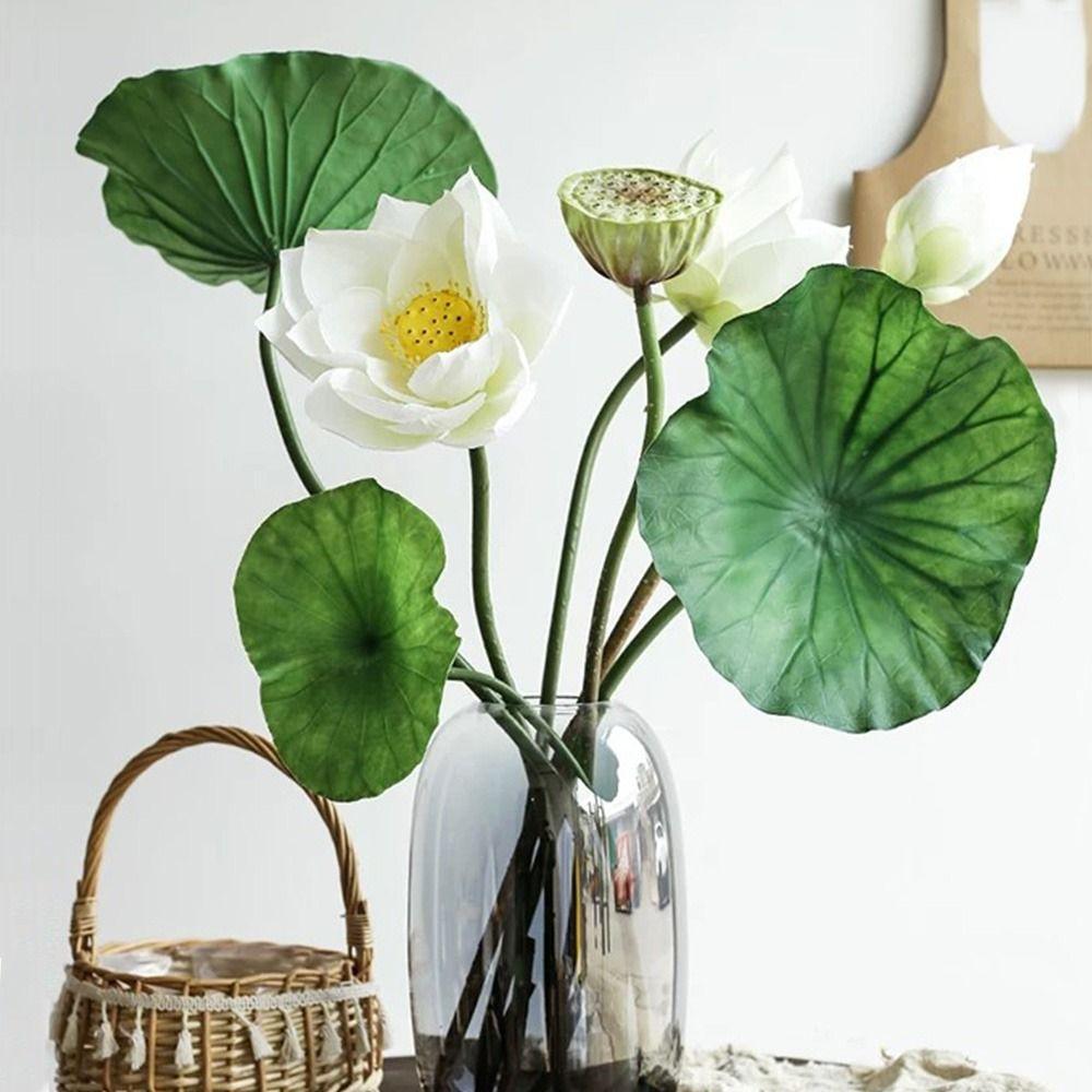 Long Stem Simulation Lotus Flower Green Plant Decorative Flower Home Decoration