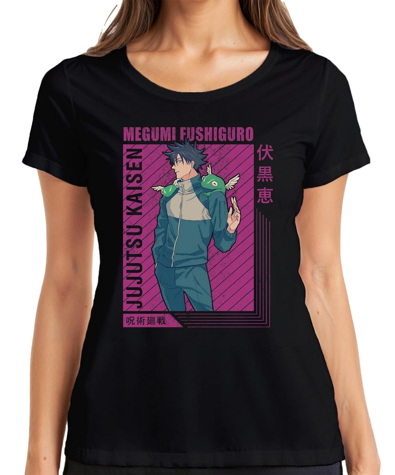 Megumi Fushiguro Jujutsu Kaisen Shikigami Anime Geschenk Retro Damen T-Shirt M