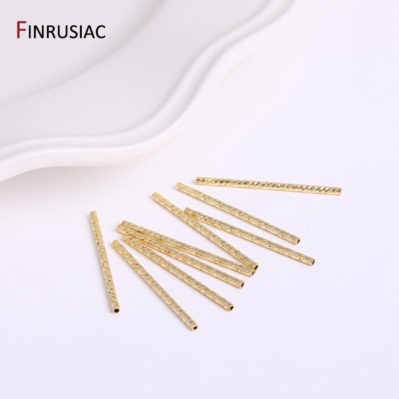 

30Pcs/lot 18k Gold Plated Twist Long Tube Beads 3 Sizes Bracelet Connecting Beads For Jewelry Making DIY Jewelry Making Supplies 10mmx1.5mm