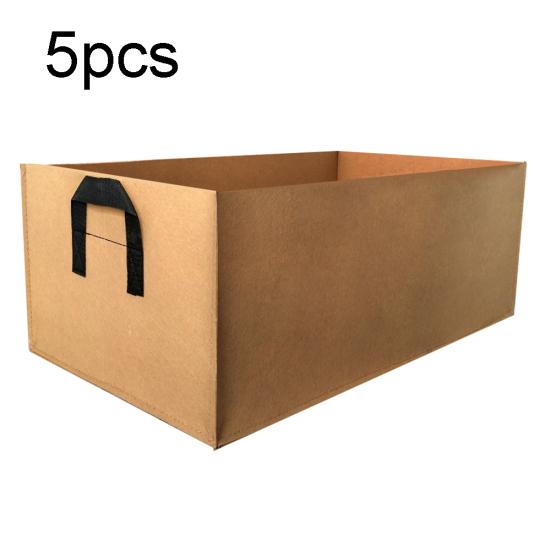 5Pcs Rectangle Thick Felt Tomato Vegetable Grow Bag Garden Planter Pot Container