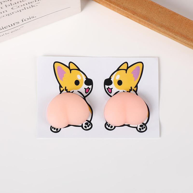 1/5 Pairs 3D Solid Silica Gel Phone Decoration Wall Stickers Refrigerator Anti-Collision Decals Creative Cartoon Car Sticker