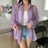 GMXIA Damen Sommer Sonnenbekleidung Hemd Dünne Durchsichtige Chiffon Jacke Tops