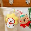 Cute Kitty Plush Keychain Christmas Tree Shaped Cartoon Plush Doll Backpack Hanging Chain Detachable Keychain Christmas Kid Gift