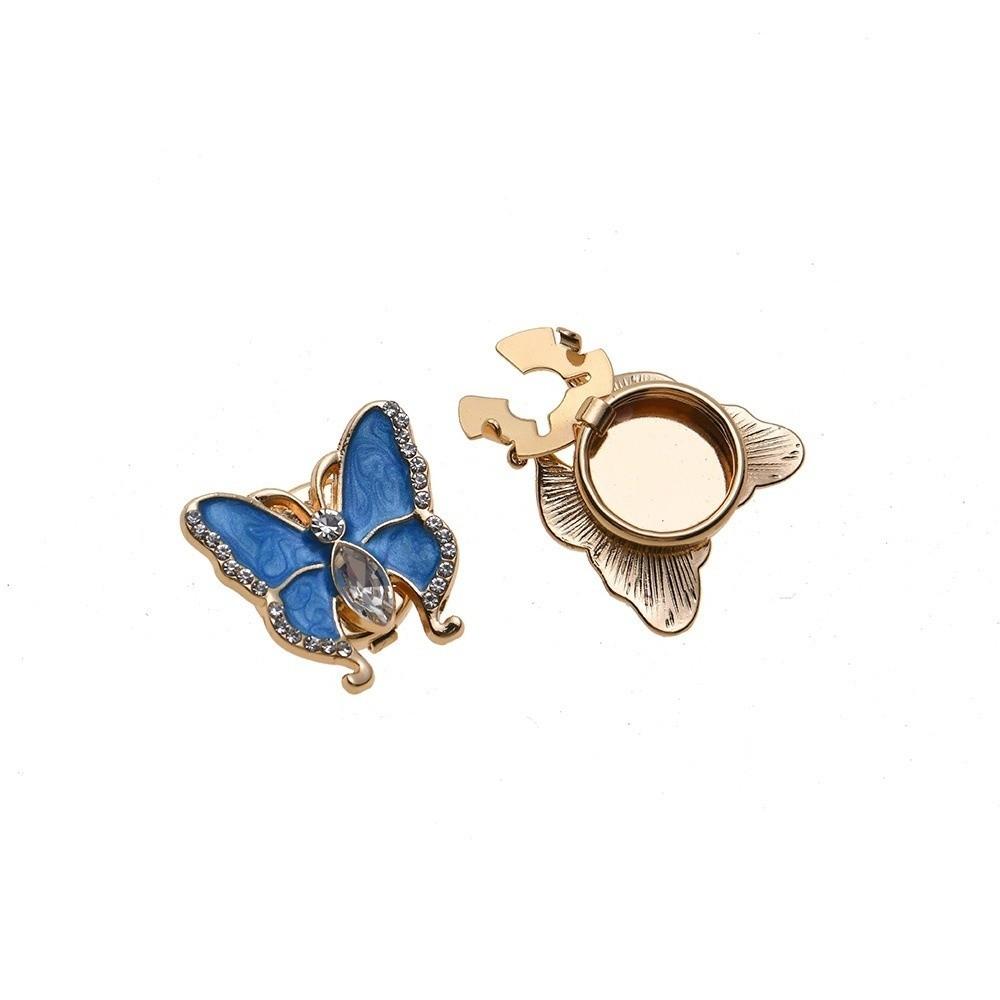 Rhinestone 3D Butterfly Cufflinks Brass Base Button Cover Fashion Sleeve Button  Shirt Accessories