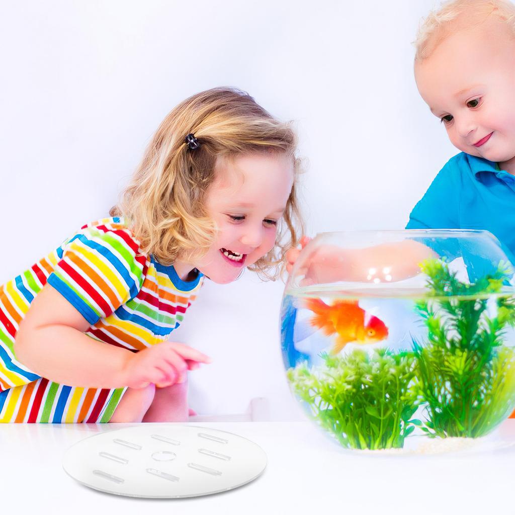 18Cm Round Acrylic Aquarium Cover Anti-Jumping Fish Tank Lid Clear Secure Fit for Turtle Shrimp Reptile Tanks Indoor Aquatic