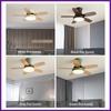 36/42/48 Inch Electric Ceiling Fan Light Full Spectrum Solid Wood Ceiling Fan Lamps Bedroom Mute LED Ceiling Fan