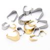 50/100x Stainless Steel Pinch Clip Clasp Bails For Jewelry Making Claw Clasps Melon Seed Buckle Connector Pendant Handmade Craft