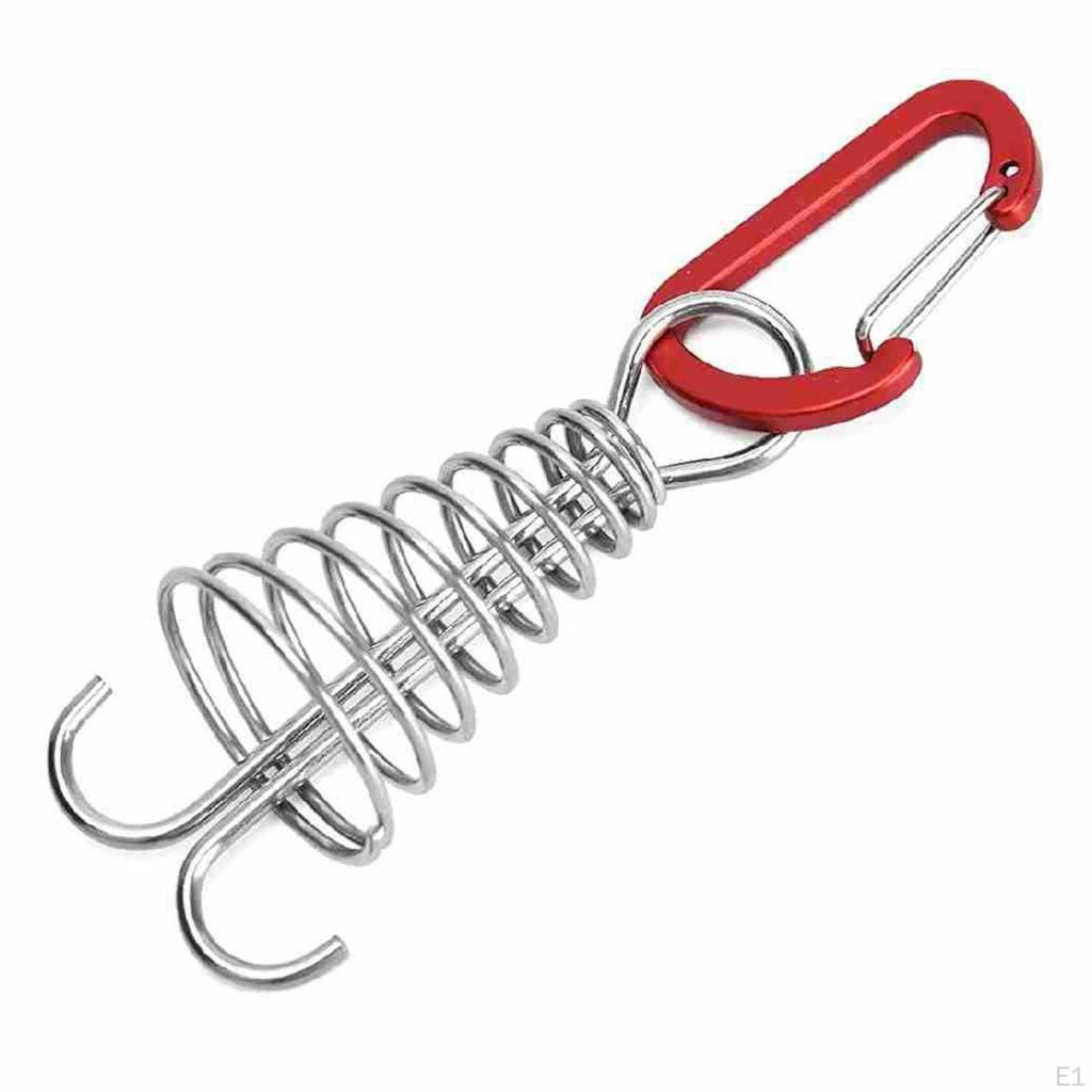 Stakes Deck Anchor Peg, with Spring Buckle Awning High Strength Tool Carabiner Clips Peg for Camping