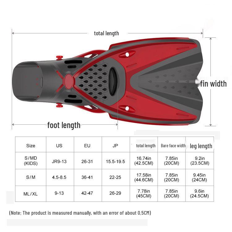 Adjustable Unisex Diving & Snorkeling Fins with Shoes