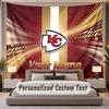 Custom Name Text Tapestry Kansas City Chiefs Personalized Polyester Wall Tapestry For Bedroom And Room