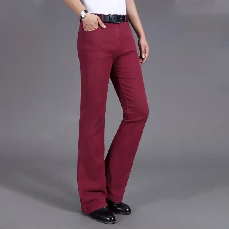 Jeans svasati da uomo Pantaloni svasati in denim Eastic a vita media da uomo Pantaloni svasati alla moda slim fit