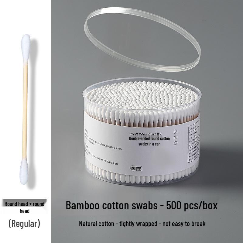Dual-Ended Disposable Cotton Swabs for Ear Cleaning, Makeup Removal, and Personal Hygiene.