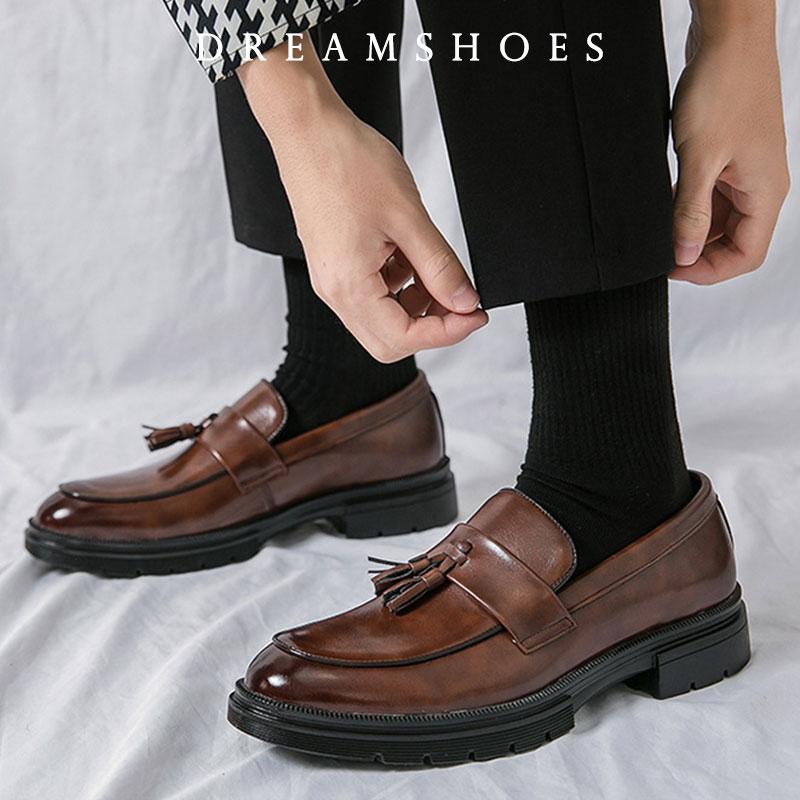 2025 Shoes Men Soft Moccasins Men Loafers High Quality Leather Tassel Shoes Mens Flats Driving Shoe Plus Size 46