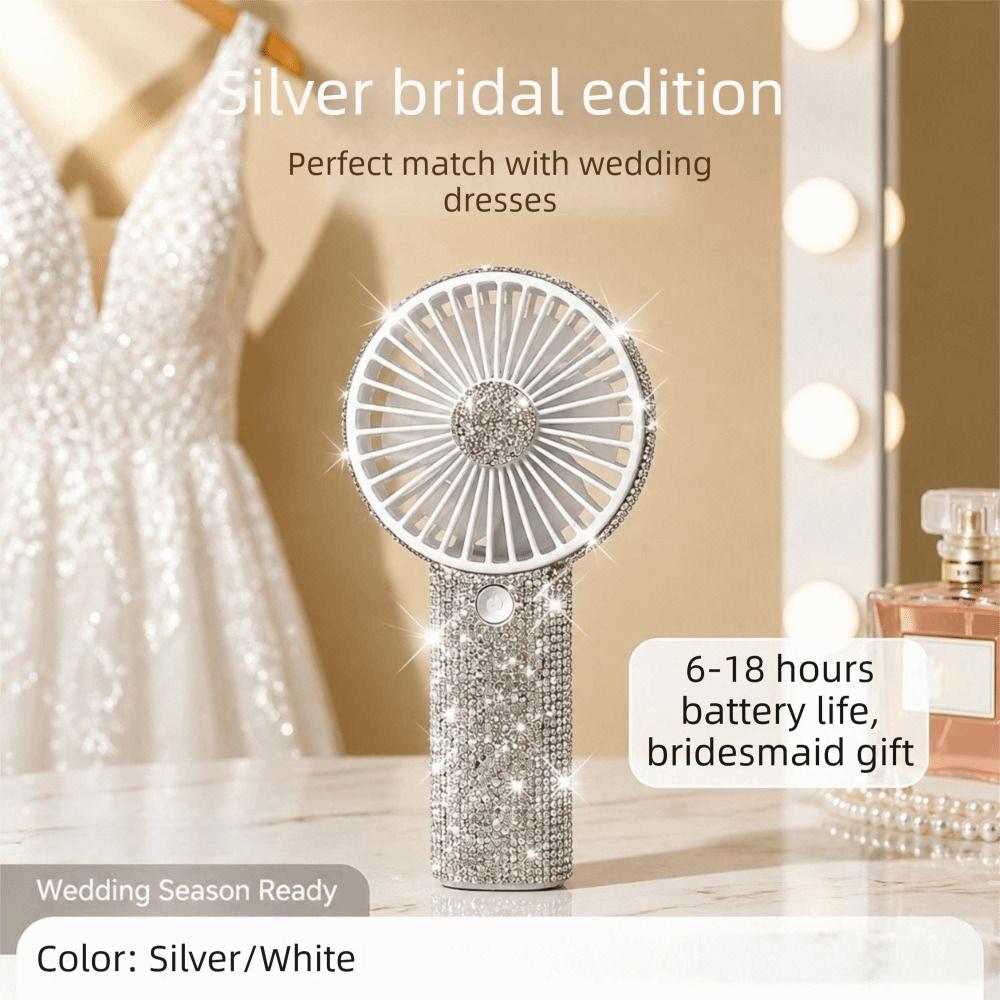 Small Size Mini Portable Fan Sparkling Imitation USB Rechargeable Mini Fan Personal Use