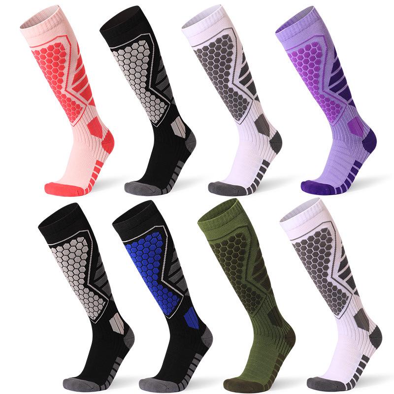Unisex Thermal Ski Socks: Thick, Warm, Terry-Fabric, Long Fit for Cold-Weather Sports