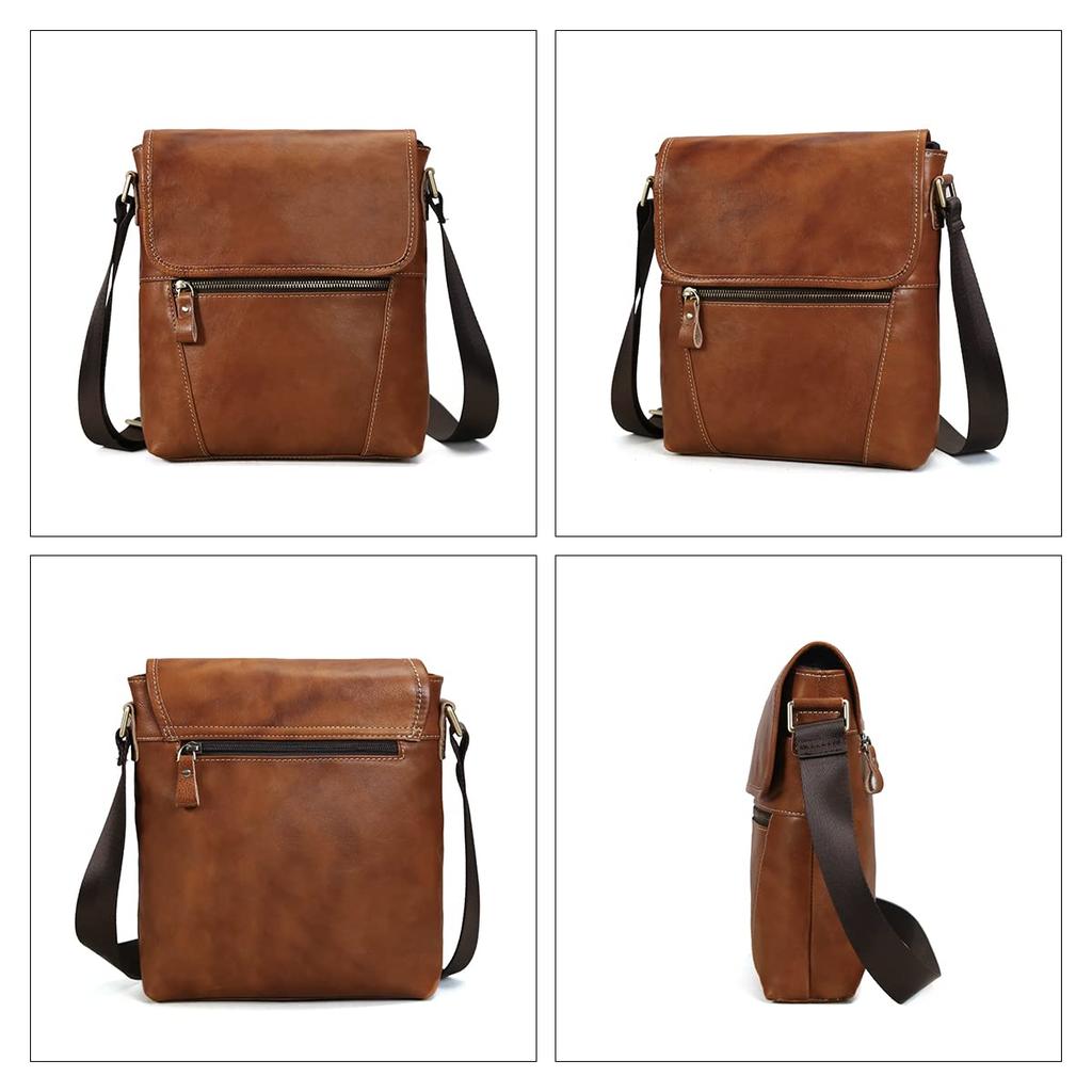 Morsut Genuine Leather Shoulder Bag for Popular Leather Shoulder Fits Perfect for Casual and Outdoor Activities Men, Bag, 11-inch iPad, Cycling,