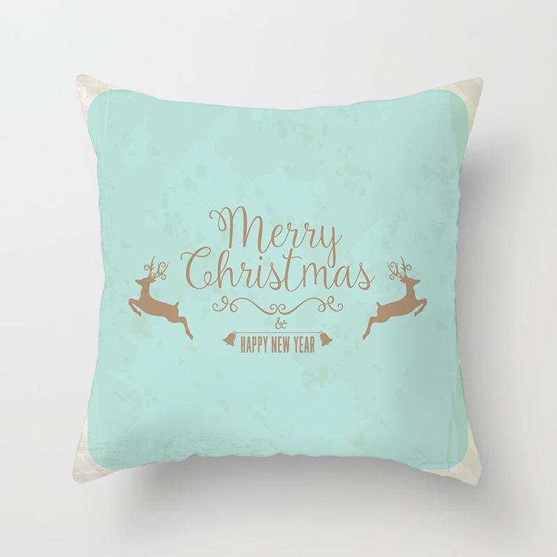 Wish Home Christmas Snowflake Digital Printing Peach Skin Car Pillow Cushion Pillow Case
