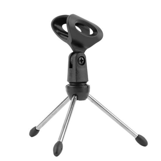 Adjustable Anti-slip Desktop Table Microphone Mount Tripod Holder with Clip