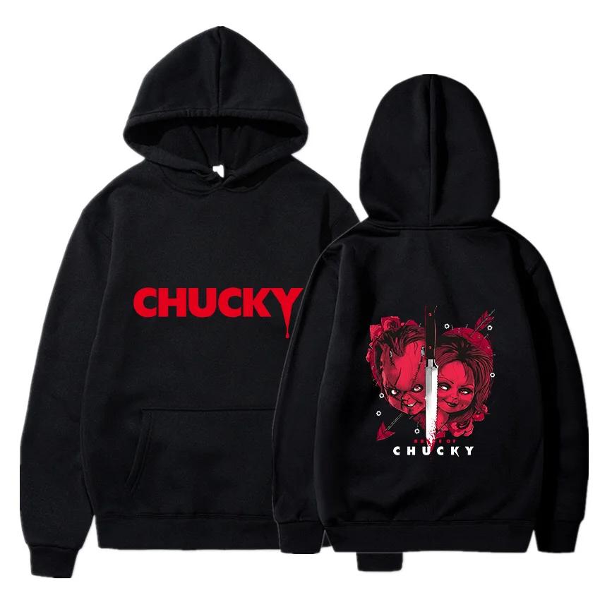 Horror movie themed hoodie, Harajuku hip-hop street style men's autumn and winter hooded sweatshirt pullover
