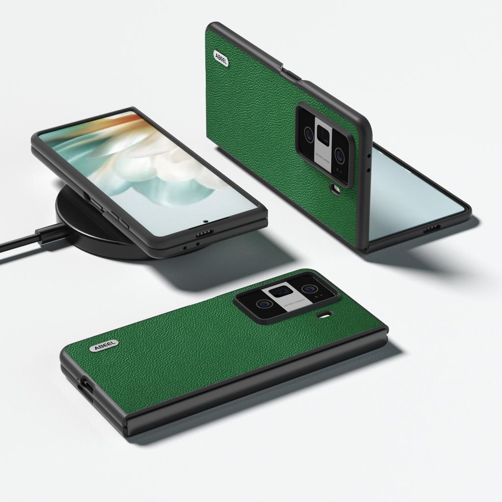 For Honor Magic Vs3 5G Case Litchi Texture Genuine Cow Leather+PC Phone Cover