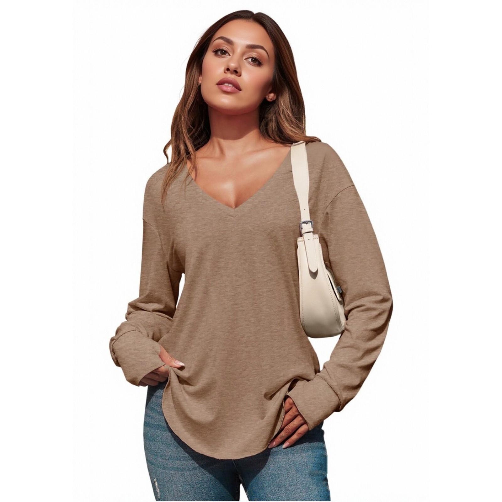 

Женские повседневные топы Модные топы с длинным рукавом S чёрный