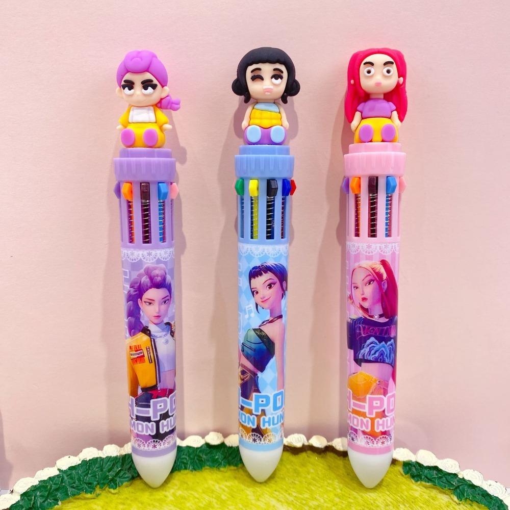 1/3/12PCS 10Colors Kpop Demon Hunters Ballpoint Pens Rumi Zoey Pen for Students Classroom School Supplies Party Favors Gifts &*