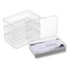 Sumnacon Small Item Storage Transparent Case Mini Box Divided Plastic Desktop Lightweight Convenient Carrying White Set 4