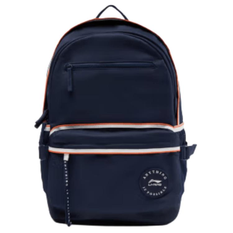 Li Ning Sports Lifestyle Series Casual Versatile Convenient Polyester Backpack Unisex backpack Navy-Blue ABSU347-4 Navy Blue