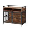 Caixa de Cão Estilo Móvel com Armazenamento, Caixa de Cão de 41 polegadas Móvel para Raça Grande com Portas Duplas, Gaiola de Cão de Madeira para Cão Grande/Médio Interior, Segurar