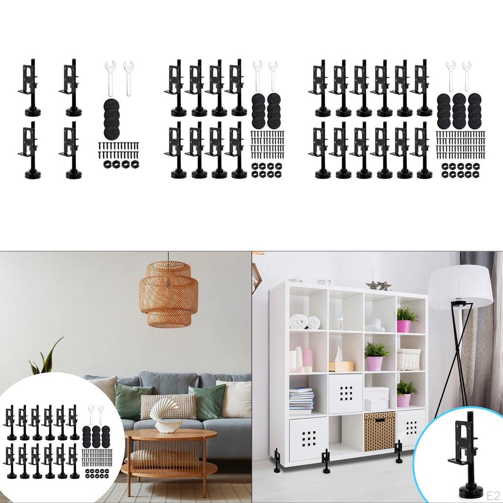 Adjustable Leveling Feet Furniture Leg Levelers with Screws Lock Nuts and Wrench for Chair