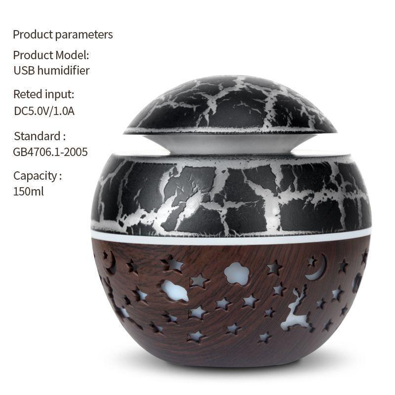 Domácí čistička vzduchu do ložnice s houbovou hlavou, USB stolní nebulizér, dřevěná textura, personalizovaný aromaterapeutický přístroj, zvlhčovač vzduchu