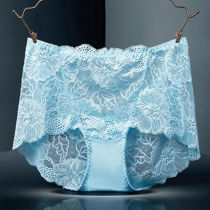 Bragas de encaje con flores, cintura alta, calzoncillos calados para mujer, calzoncillos de talla grande, calzoncillos sexys
