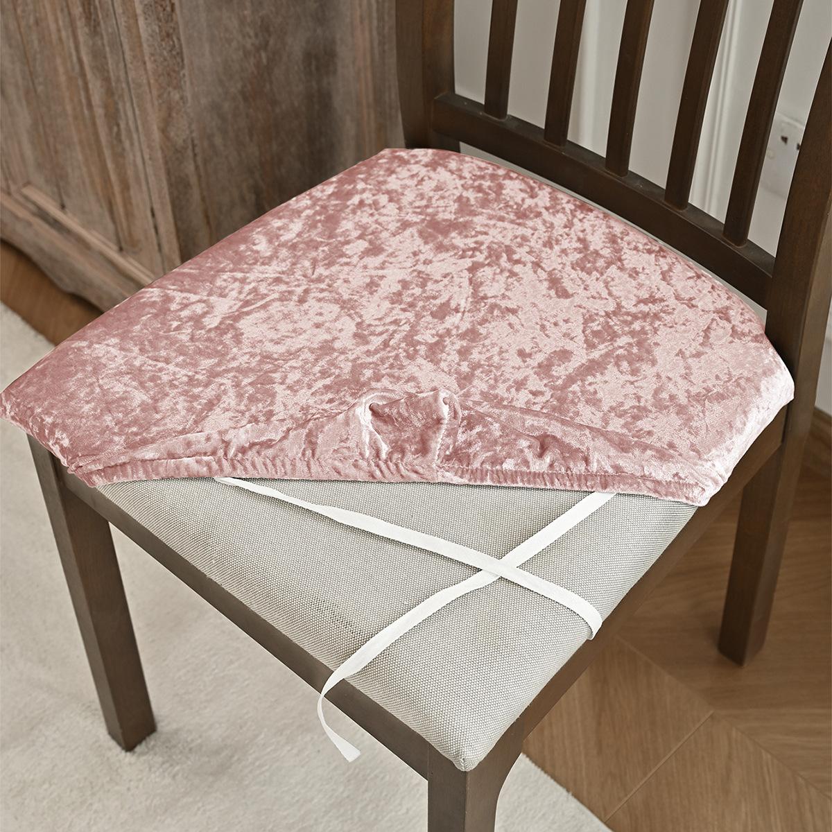 

1pc Solidcolor Four Seasons Elastic Golden Diamond Velvet Rope Chair Cover Dustproof Protective Cover,forRestaurant,Hotel,Office 1PC рожевий