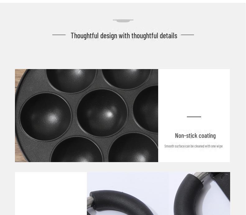Uncoated Octopus Meatball Omelette Pan: Non-stick, Deepened Egg Dumpling Mold
