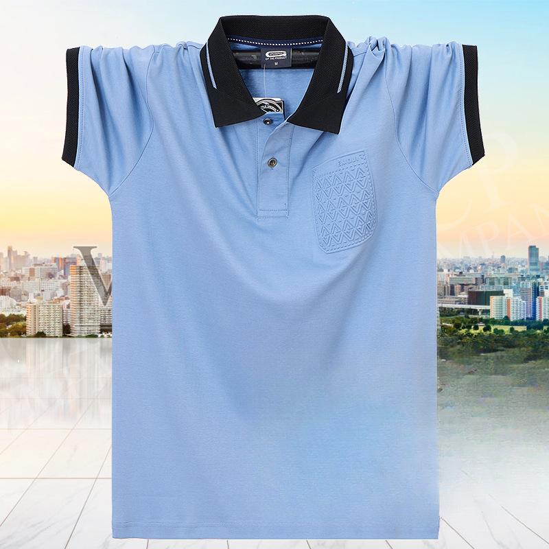 New Middle-aged Men Plus Size Lapel T-shirt - Summer Short-sleeved Loose Casual Breathable Tops for Dads and Tall Men