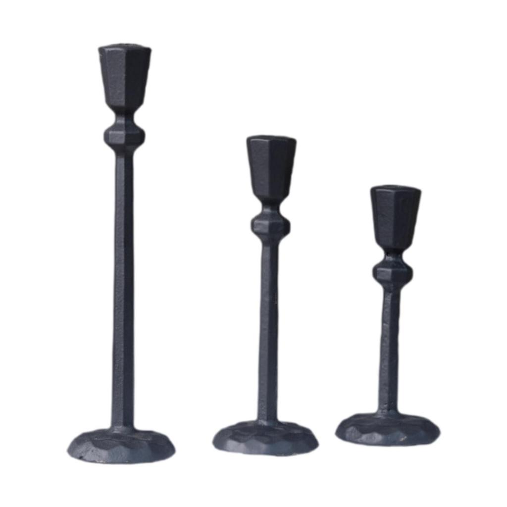 3x Pillar Candle Holders Decorative Candle Stands for Wedding Living Room