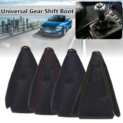 Universal Auto Car Suede Leather Manual Gear Stick Shift Knob Cover Boot Gaiter~