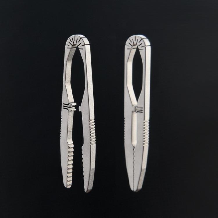 Outdoor Small Titaniums Alloys Tweezer Portable Tweezers Nipper Outdoor Pocket Tool Keychains Pendants Travel Tool