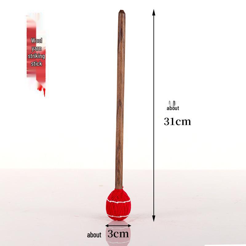 Nyingchi Tibetan Singing Bowl Set: Handmade Wooden Mallet with Leather Wrap for Sound Bowls.