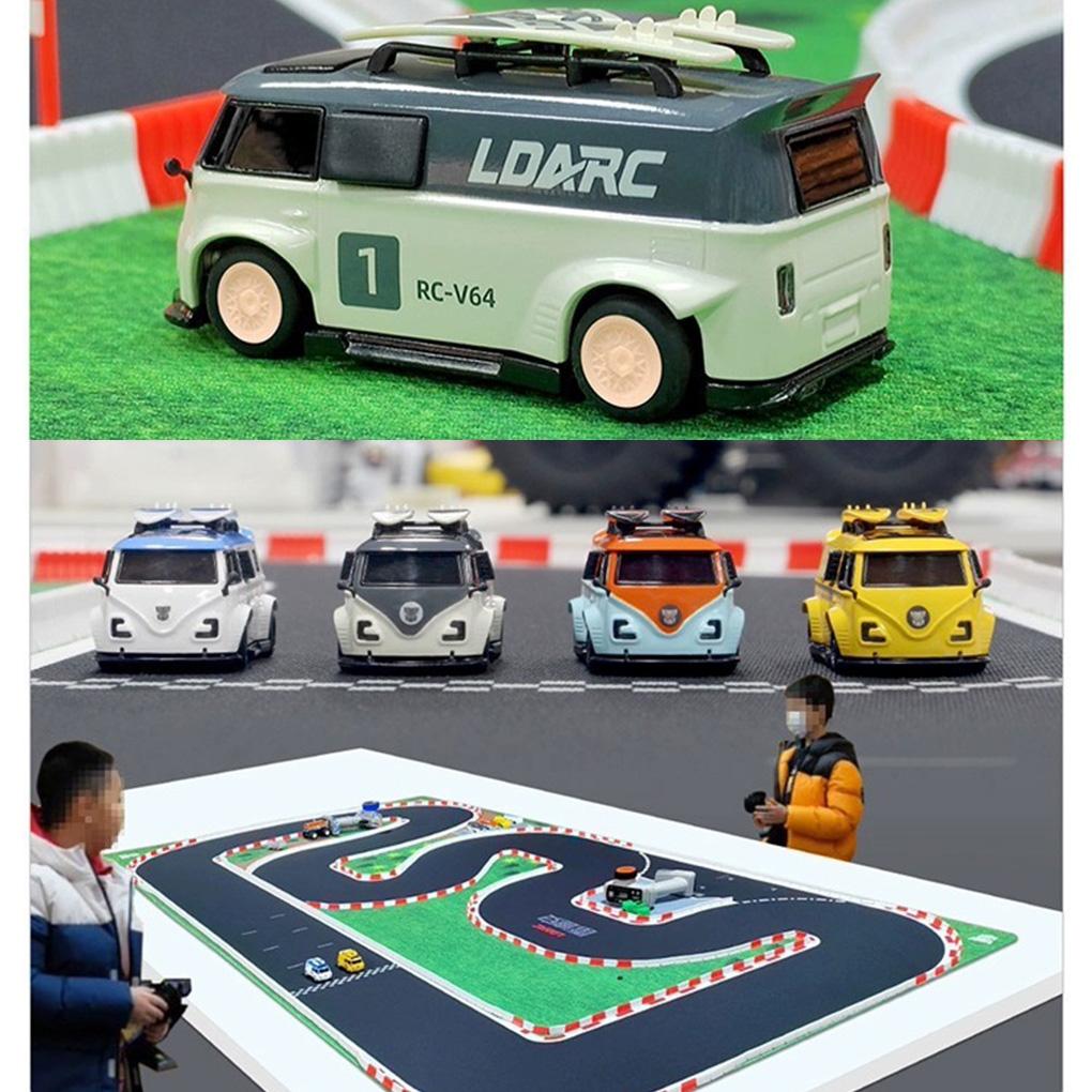 1:64 LDARC V64 RTR Mini Electric RC Car Simulated Electric Tabletop Bus Vehicle RTR 2.4GHz Long Battery Life Desktop RC Car